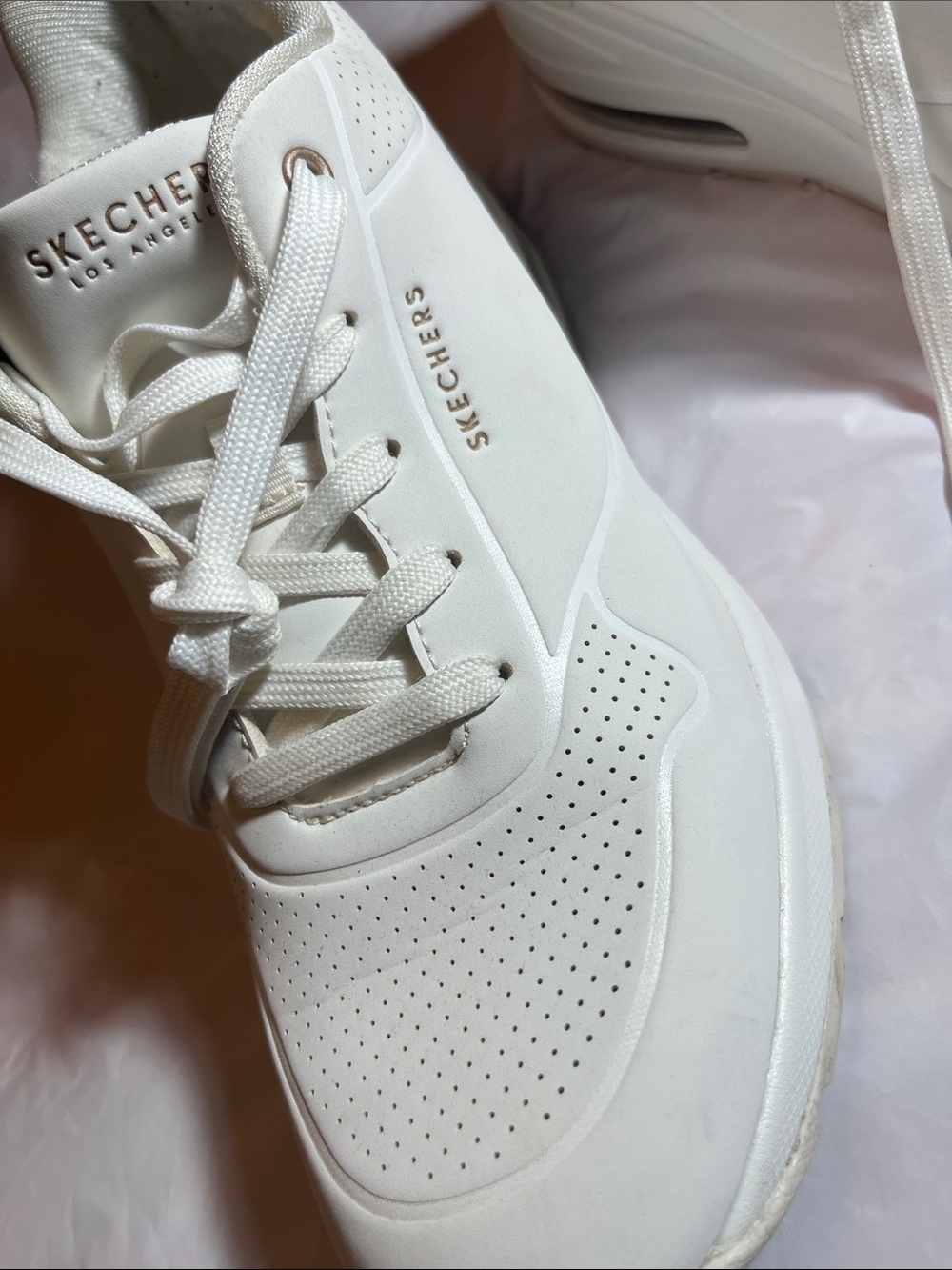 Skechers Women's All-White Lace-Up Athletic Sneakers